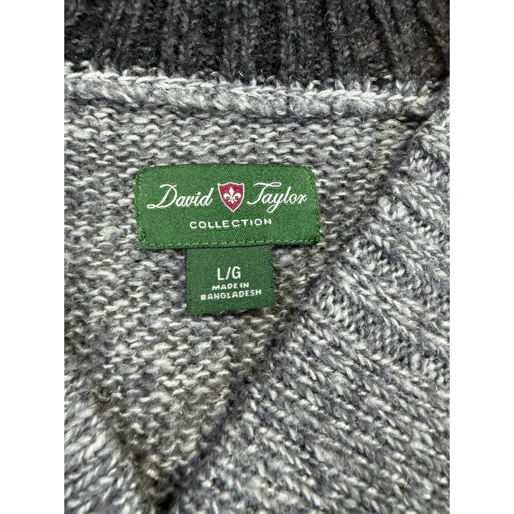 David‎ Taylor Shawl Neck Sweater Long Sleeve Golf Pullover | Gray | Men's Large